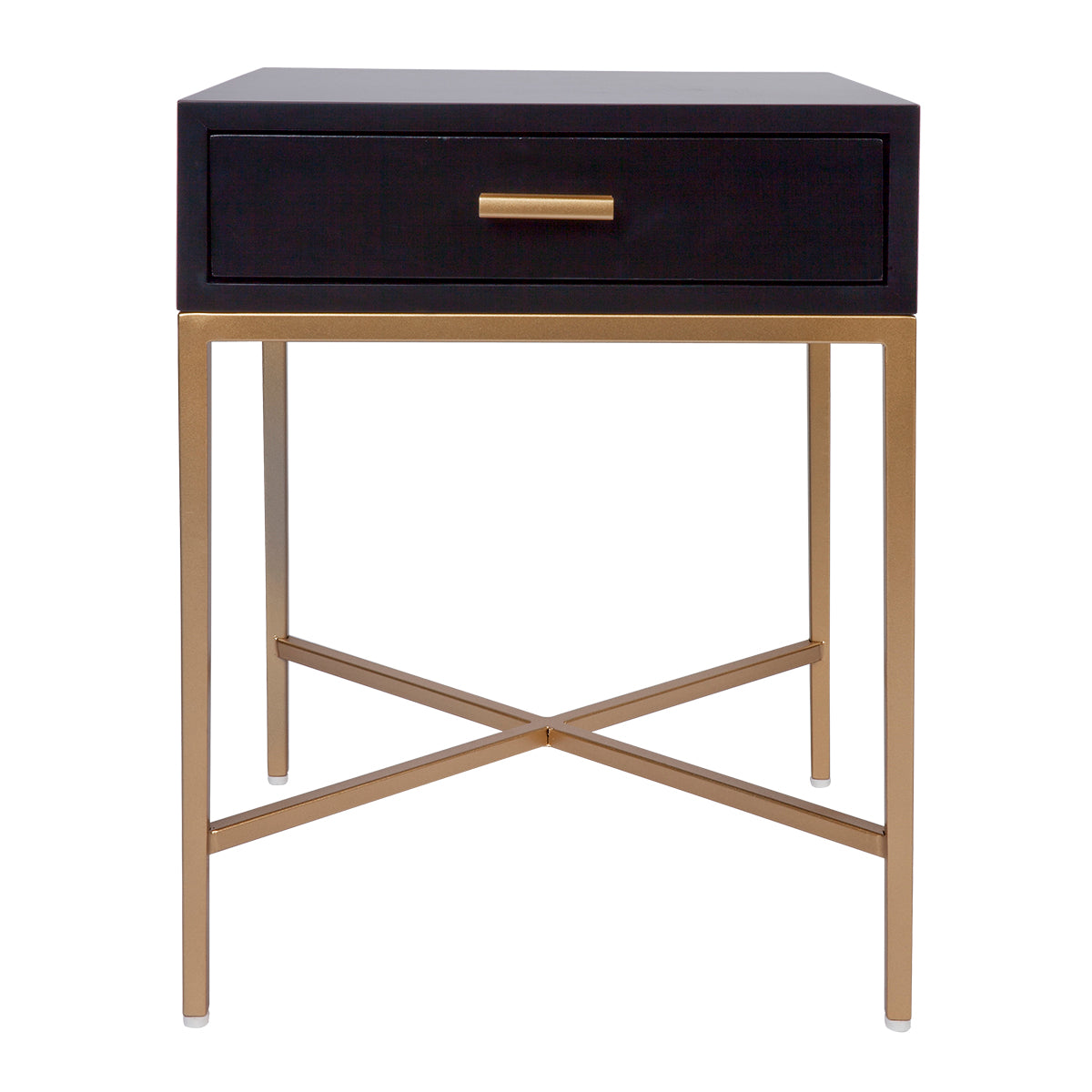 Nessa Black Bedside Table Gold House of Isabella AU