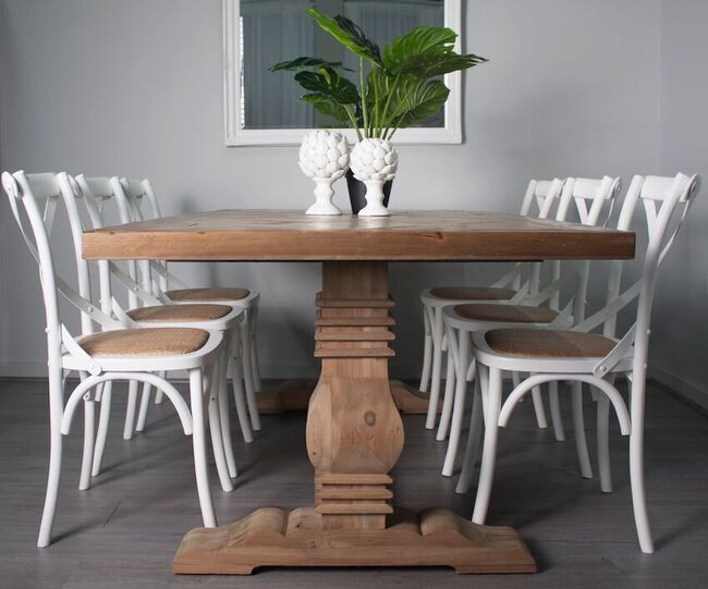 Parquet Dining Table King Reclaimed Pine