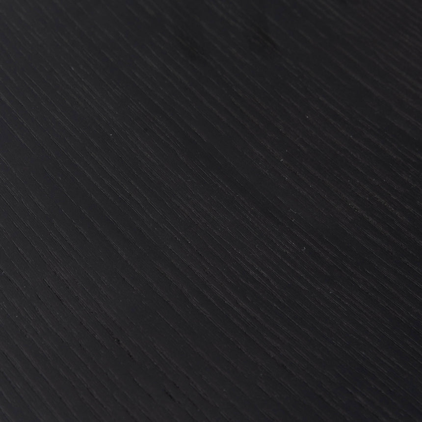 Black Timber Seat Bar Stool - Black Frame