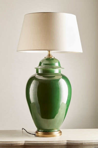 Fine Cotton Table Lamp Base in Emerald - House of Isabella AU