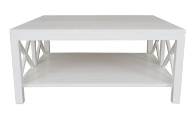 Catalina Crossed White Coffee Table