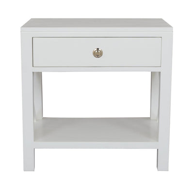 Catalina Crossed White Bedside/Side Table
