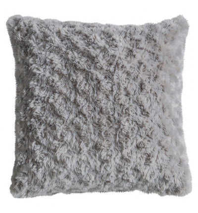 Woodlander Faux Fur Cushion Mid Grey