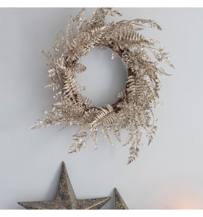 Plough Delux Leaf Wreath Champagne Gold 610mm