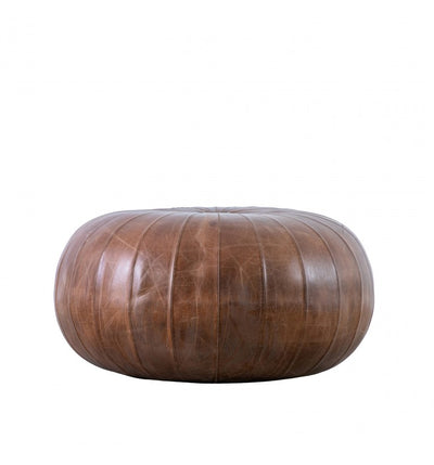 Brough Leather Pouffe