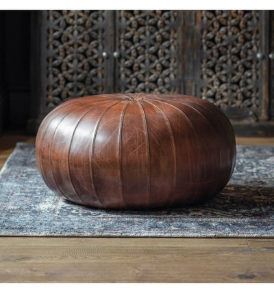 Brough Leather Pouffe