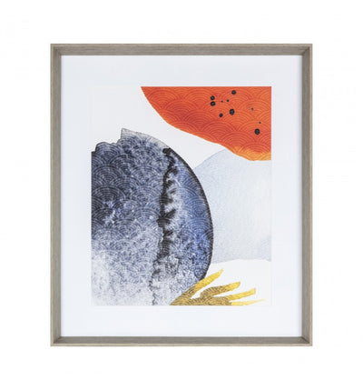 Overlapping Ink Abstract Framed Art