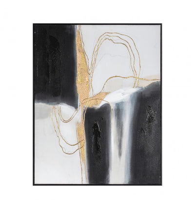 Golden Waters Abstract Framed Canvas
