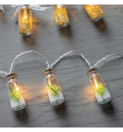 Gardin 10 LED String with Pine Trees in Jars