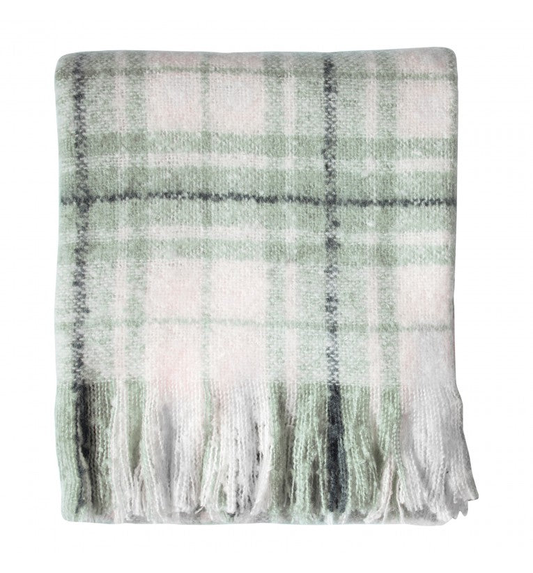 Kirkdale Faux Mohair Throw Sage