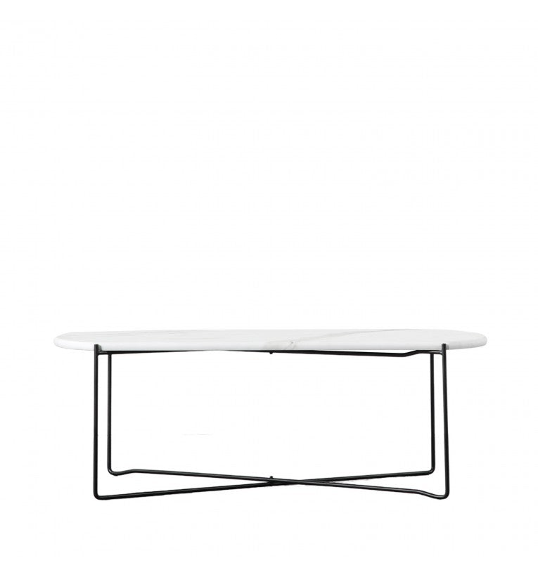 Linford Coffee Table White Marble 1000x520x350mm