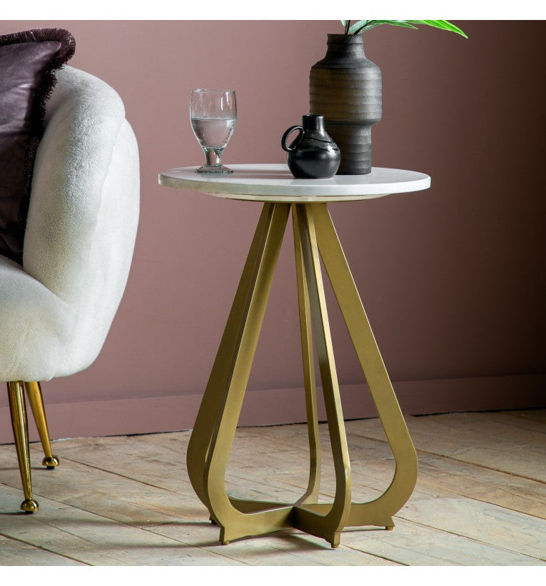 Leitrim Side Table Gold 450x450x600mm