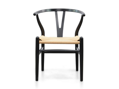 Dining Chair - Black - Natural Seat