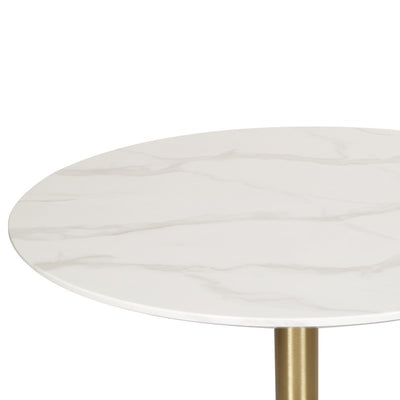 Indie Large Dining Table Marble Effect White Agaria