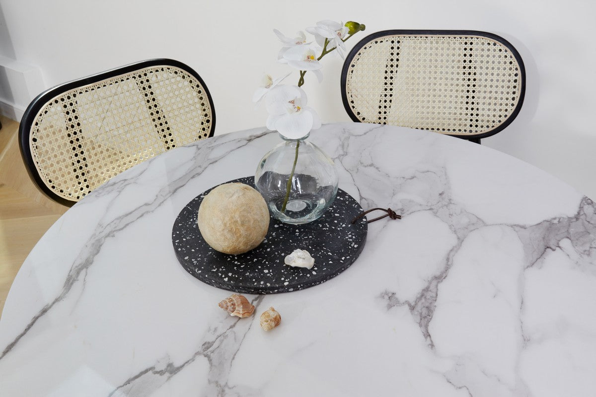 Vance Dining Table Marble Effect White Sevella