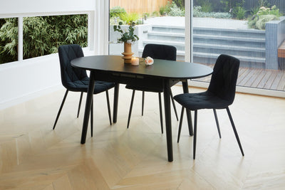 Leanne Extension Dining Table Black Ceramic