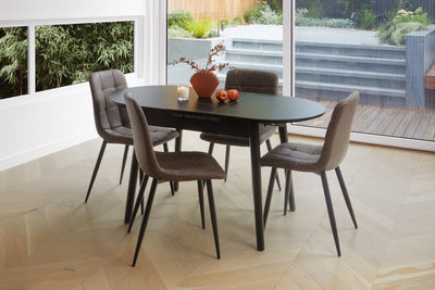 Leanne Extension Dining Table Black Ceramic
