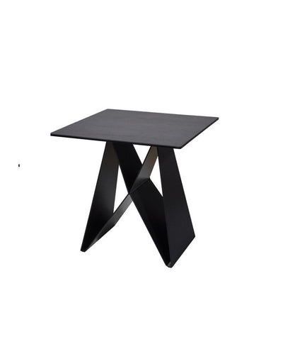 Riley Side Table in Shadow grey Italian Ceramic and Black