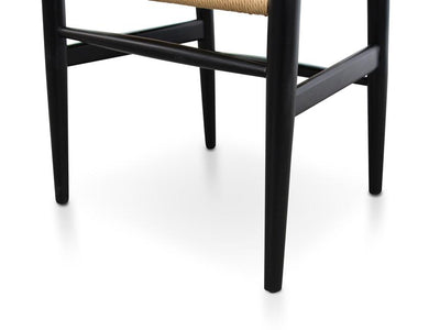 Dining Chair - Black - Natural Seat