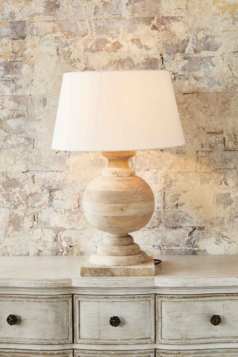Coach Base Only - Natural - Turned Wood Ball Balustrade Table Lamp Base Only - House of Isabella AU