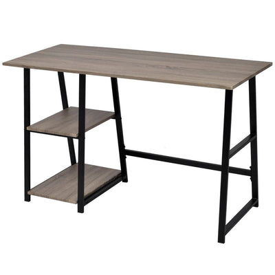 vidaXL Desk with 2 Shelves Grey and Oak - House of Isabella AU