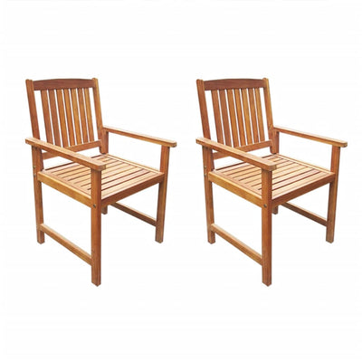 vidaXL Garden Chairs 2 pcs Solid Acacia Wood Brown - House of Isabella AU
