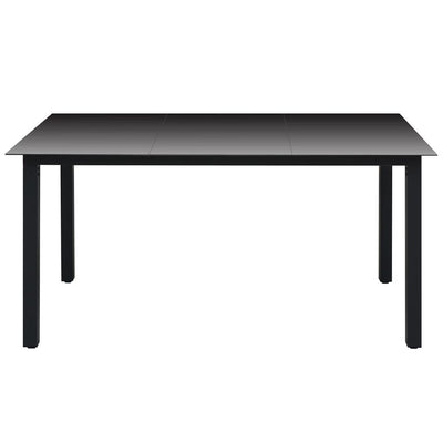 vidaXL Garden Table Black 150x90x74 cm Aluminium and Glass - House of Isabella AU