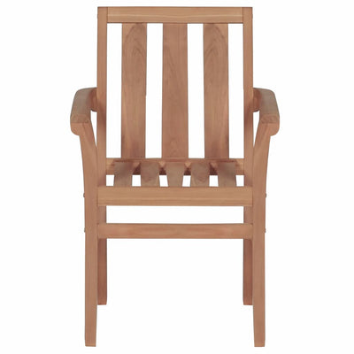 Stackable Garden Chairs 2 pcs Solid Teak Wood