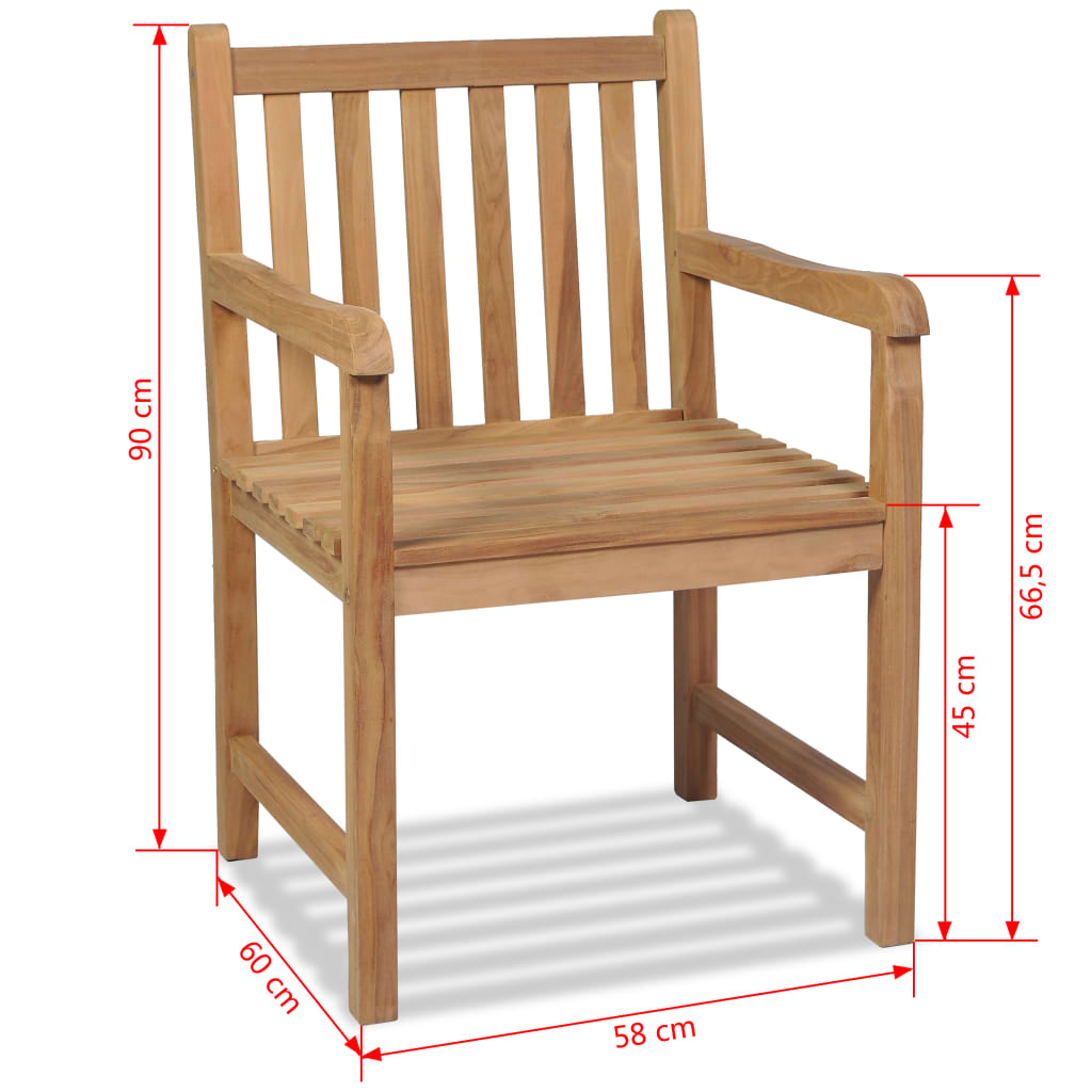 Outdoor Chairs 2 pcs Solid Teak Wood