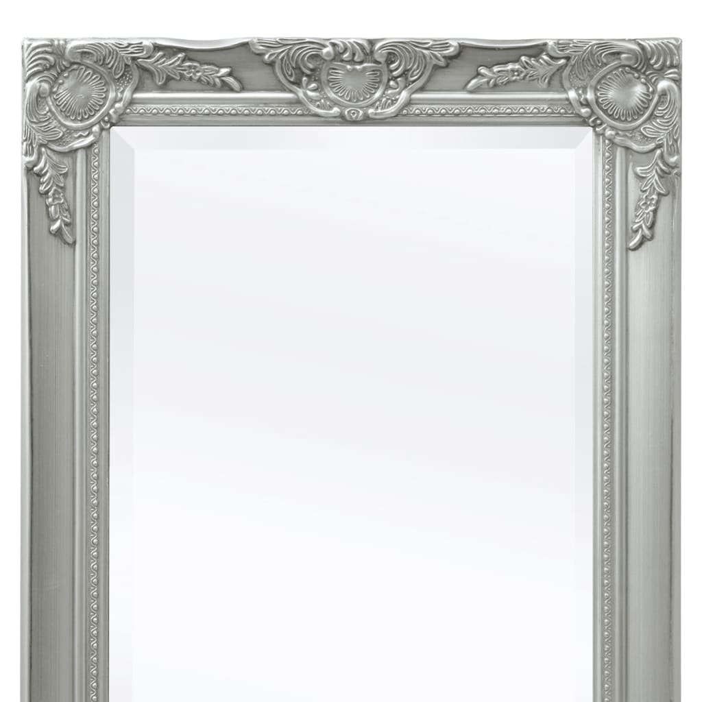 vidaXL Wall Mirror Baroque Style 100x50 cm Silver - House of Isabella AU