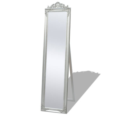 vidaXL Free-Standing Mirror Baroque Style 160x40 cm Silver - House of Isabella AU