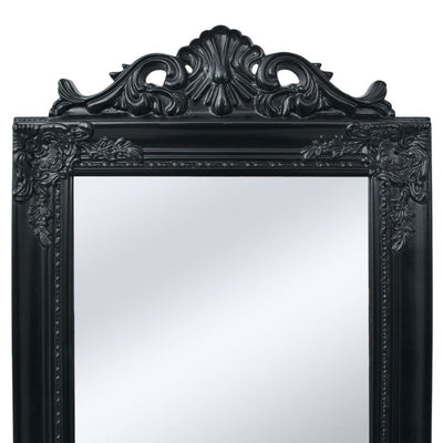 vidaXL Free-Standing Mirror Baroque Style 160x40 cm Black - House of Isabella AU