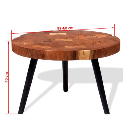 vidaXL Log Coffee Table Solid Acacia Wood (55-60)x40 cm - House of Isabella AU
