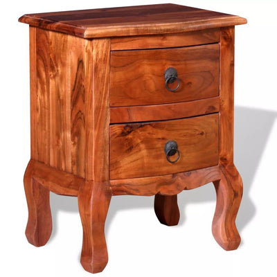 vidaXL Nightstand with Drawers Solid Acacia Wood - House of Isabella AU