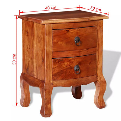 vidaXL Nightstand with Drawers Solid Acacia Wood - House of Isabella AU