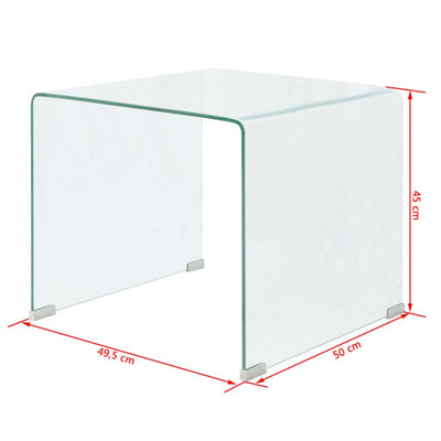 vidaXL Coffee Table Tempered Glass 49.5x50x45 cm Clear - House of Isabella AU