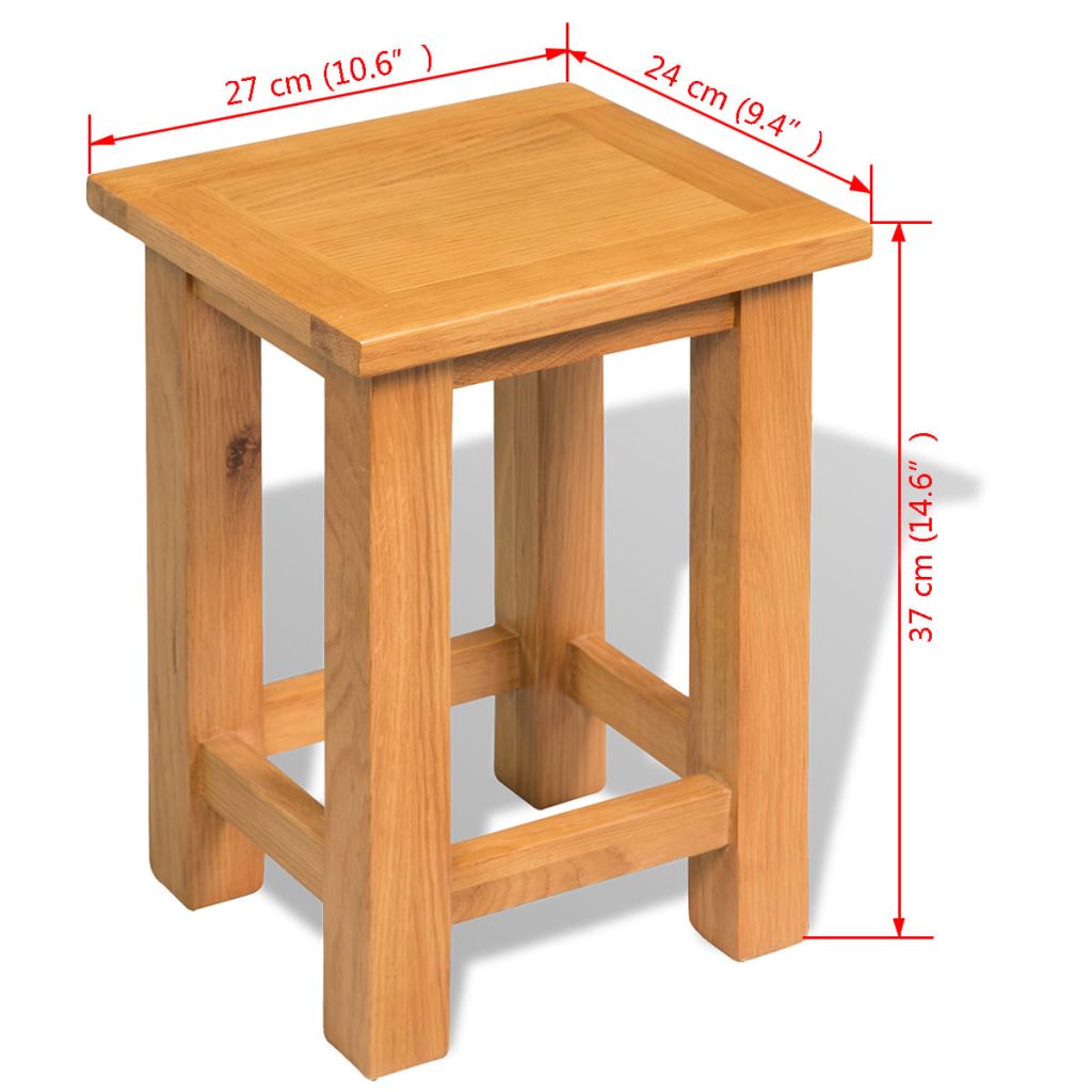 vidaXL End Table 27x24x37 cm Solid Oak Wood - House of Isabella AU