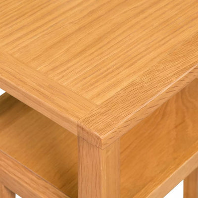 vidaXL End Table with Magazine Shelf 27x35x55 cm Solid Oak Wood - House of Isabella AU