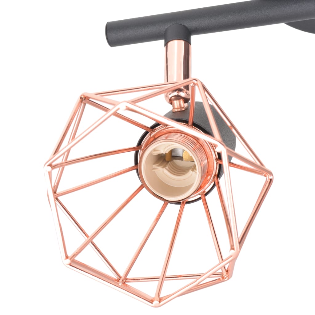 vidaXL Ceiling Lamp with 2 Spotlights E14 Black and Copper - House of Isabella AU