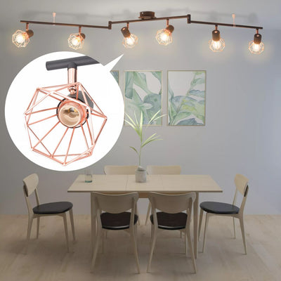 vidaXL Ceiling Lamp with 6 Spotlights E14 Black and Copper - House of Isabella AU