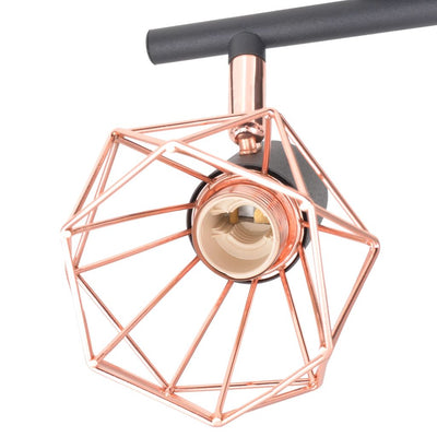 vidaXL Ceiling Lamp with 6 Spotlights E14 Black and Copper - House of Isabella AU