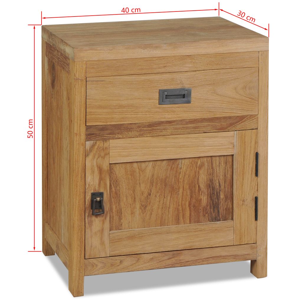 vidaXL Bedside Cabinet Solid Teak 40x30x50 cm - House of Isabella AU