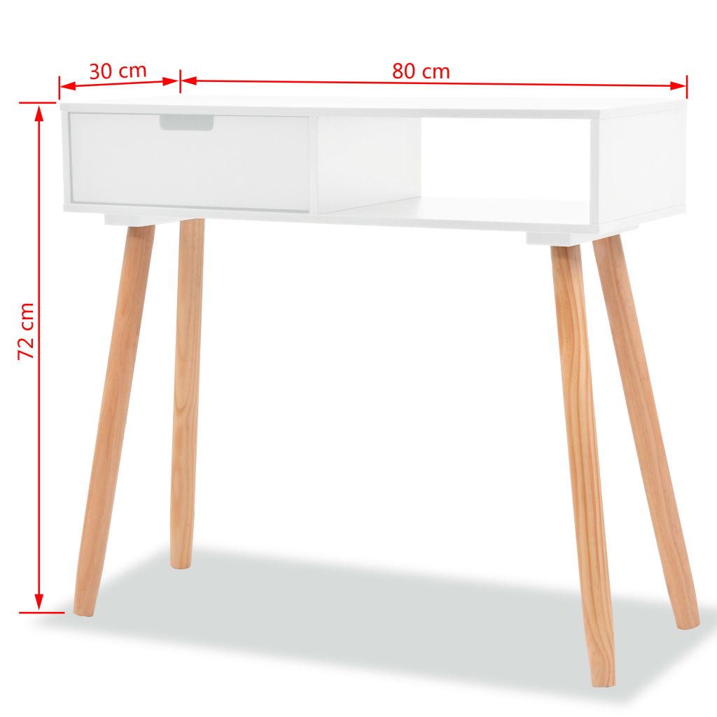 vidaXL Console Table Solid Pinewood 80x30x72 cm White - House of Isabella AU
