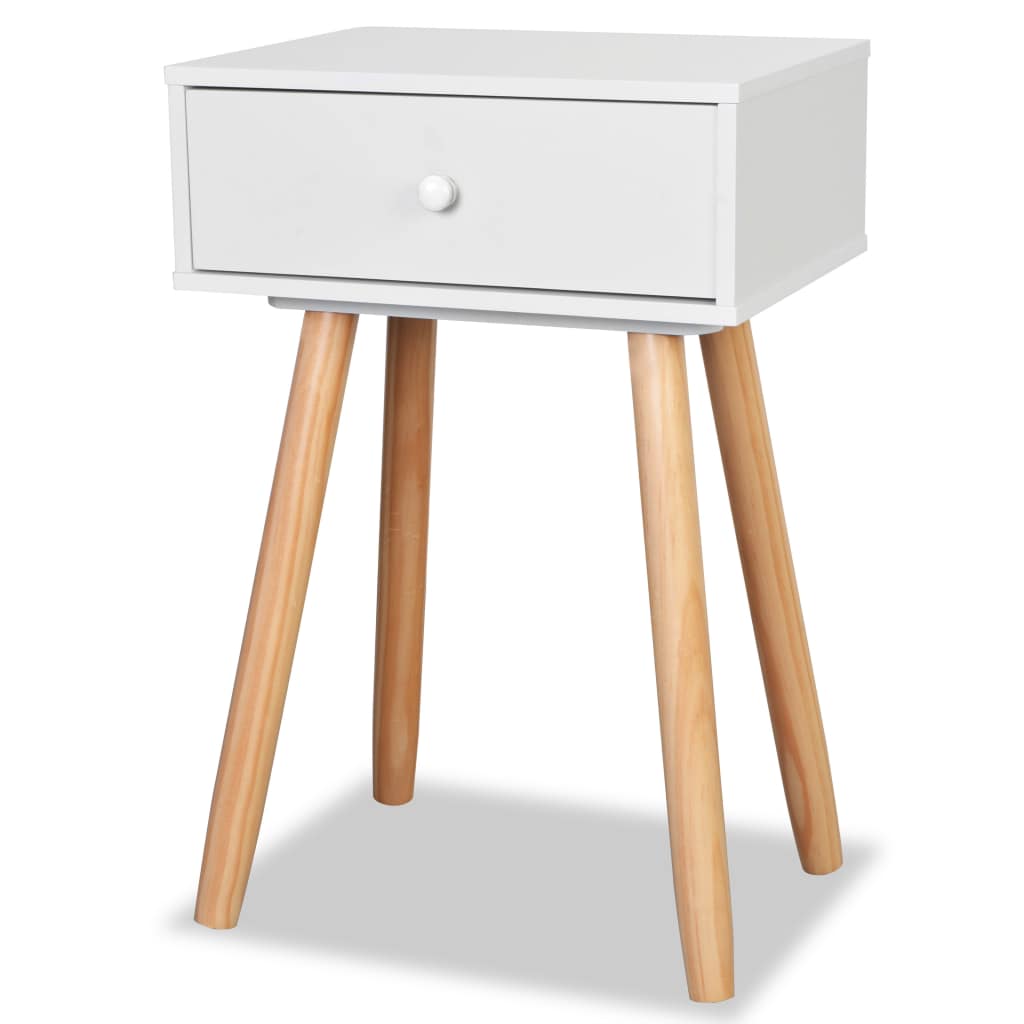 vidaXL Bedside Tables 2 pcs Solid Pinewood 40x30x61 cm White - House of Isabella AU
