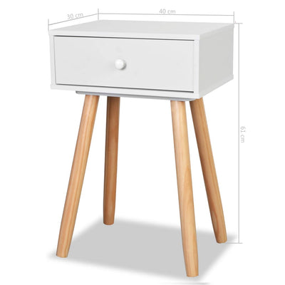 vidaXL Bedside Tables 2 pcs Solid Pinewood 40x30x61 cm White - House of Isabella AU
