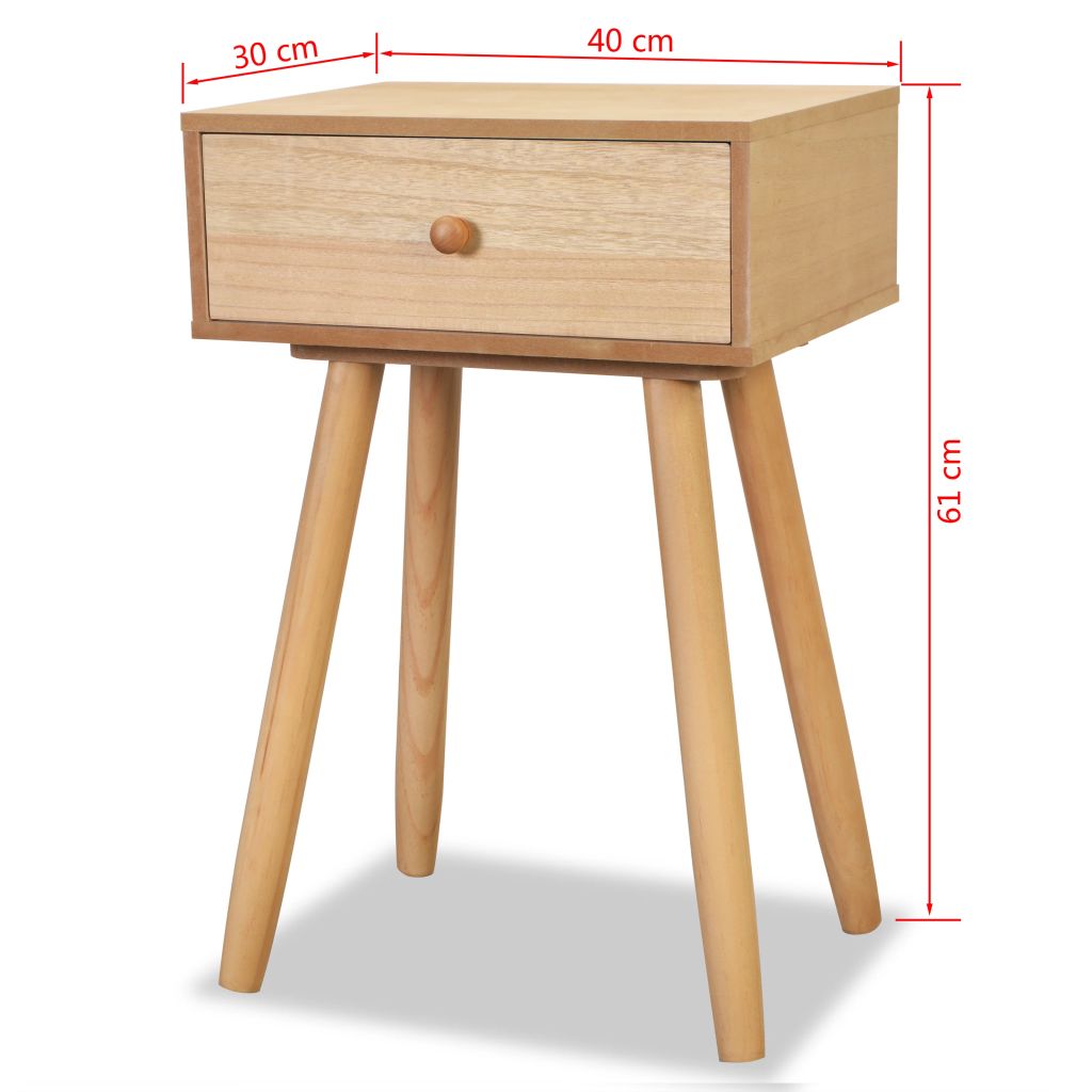 vidaXL Bedside Tables 2 pcs Solid Pinewood 40x30x61 cm Brown - House of Isabella AU