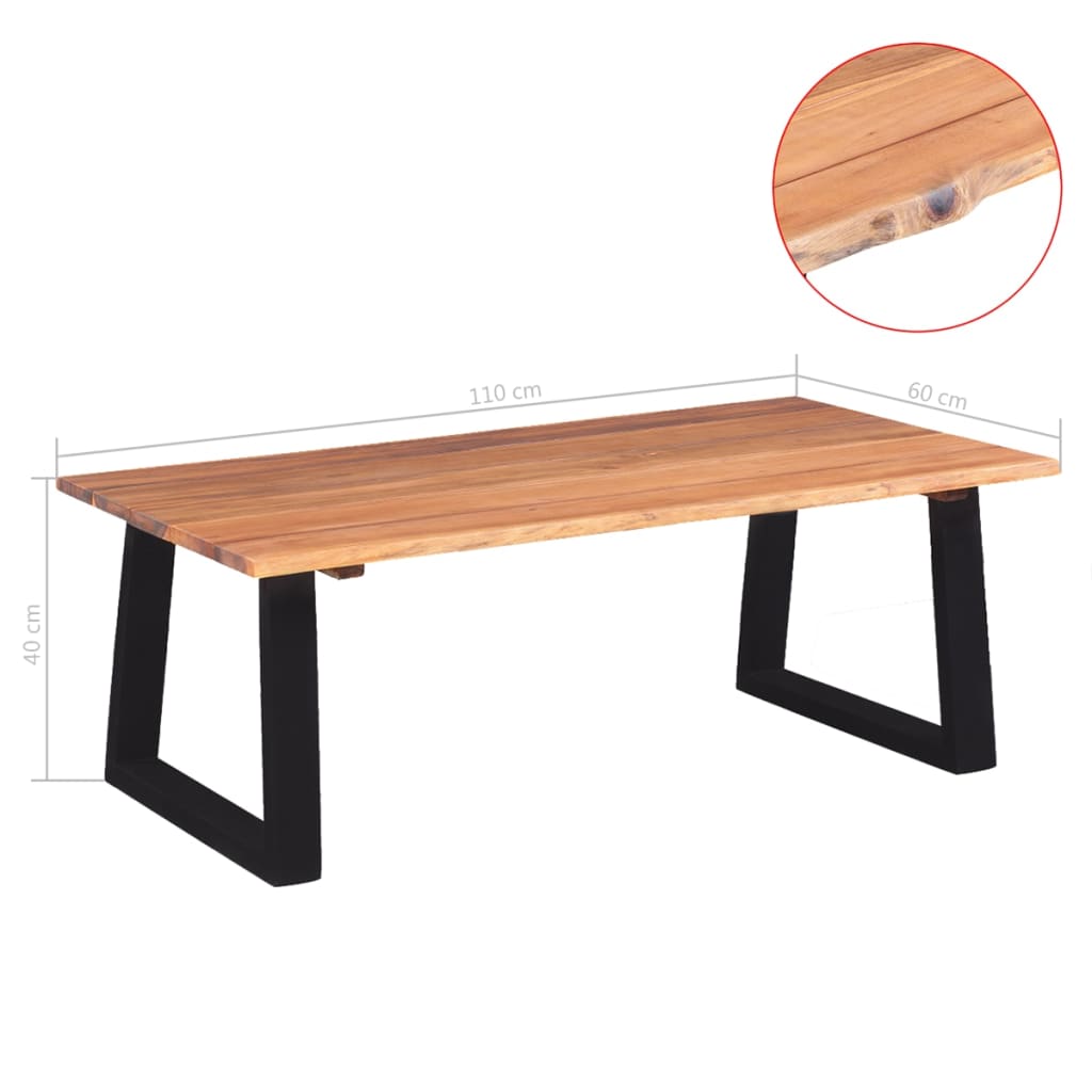 vidaXL Coffee Table Solid Acacia Wood 110x60x40 cm - House of Isabella AU