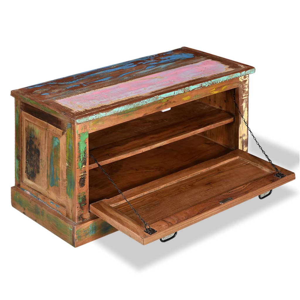 Shoe Storage Bench Solid Reclaimed Wood