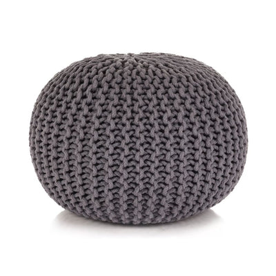 vidaXL Hand-Knitted Pouffe Cotton 50x35 cm Grey - House of Isabella AU