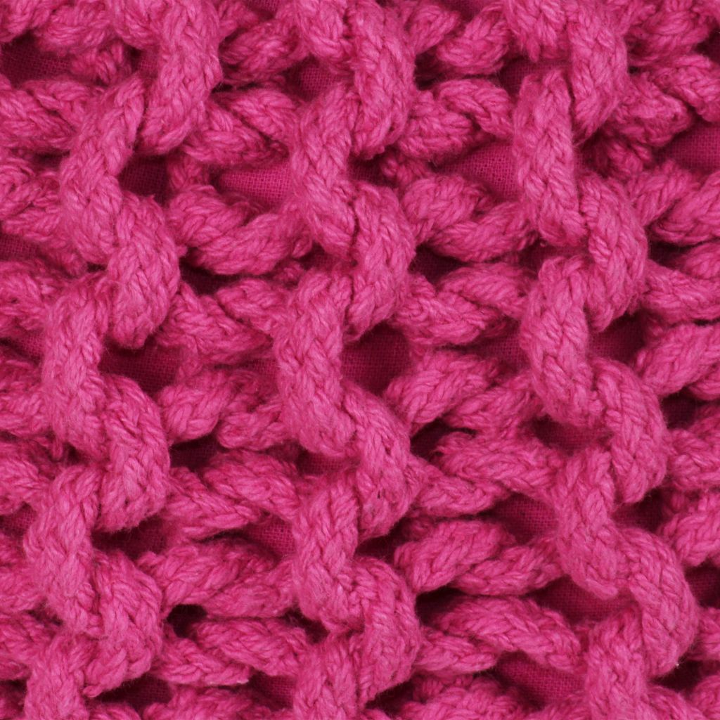 Hand-Knitted Pouffe Cotton 50x35 cm Pink